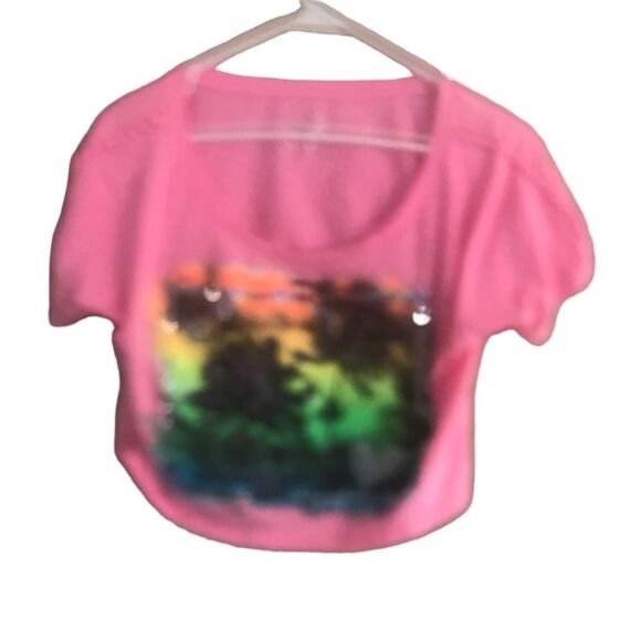 Justice Size 16 Girls Pink Graphic Crop Top - Picture 8 of 8